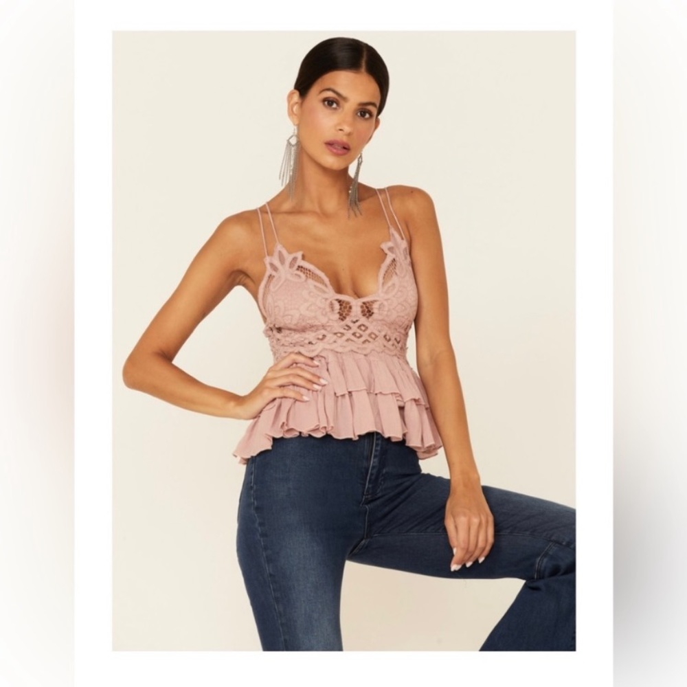 NEW Free People Adela lace bralette bra top in mauve NEW in package! NWT Size S